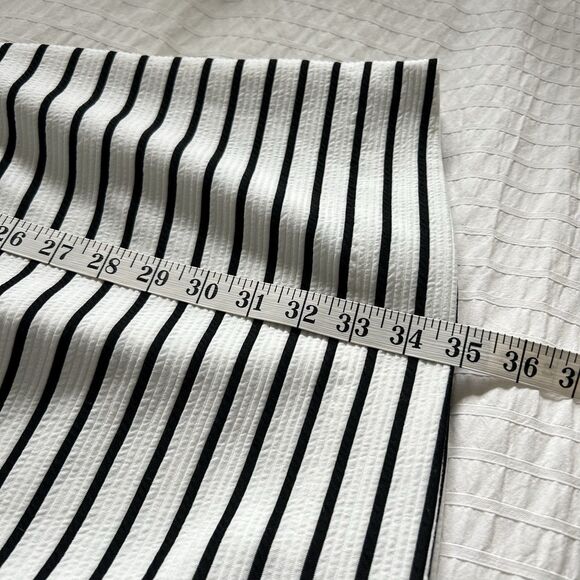 Anthropologie Maeve Mitred Diamond Stripe Dress Pleated FIt+Flare Pockets Size 8 - Picture 11 of 16